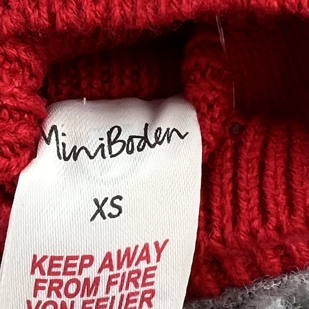 Mini Boden Girls Mittens Pink Red Gray Size XS - Picture 5 of 5
